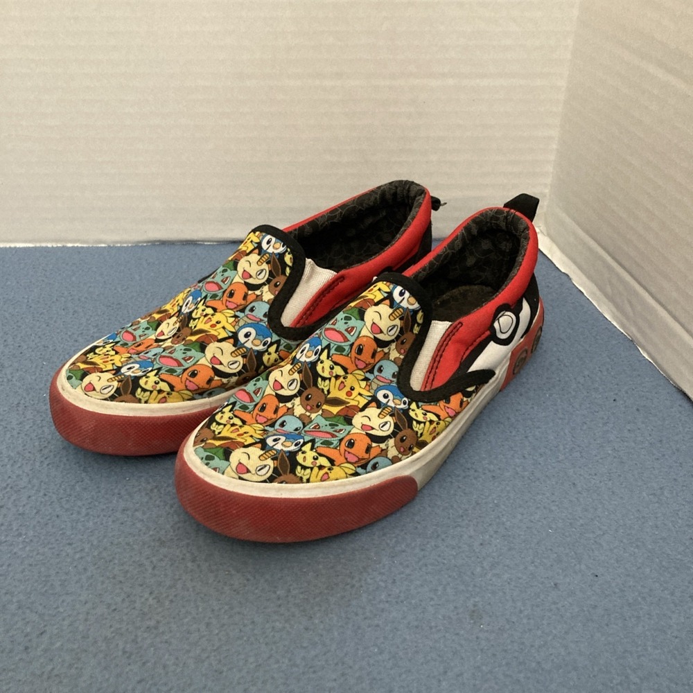 Ground Up Youth Pokémon w/Pikachu & Others Slip-On Canvas Shoes - SZ 3